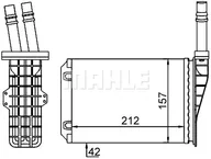 Akcesoria do klimatyzacji i ogrzewania - Wymiennik ciepła, ogrzewanie wnętrza Mahle AH 209 000S - miniaturka - grafika 1