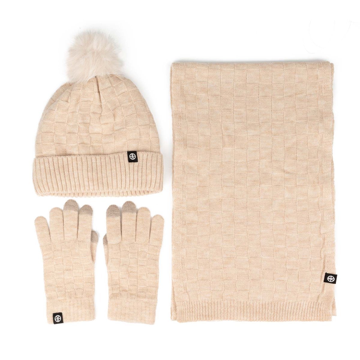 Alessio KOMPLET CZAPKA + SZALIK + RĘKAWICZKI DOTYKOWE ciepły POLAR ZIMOWY