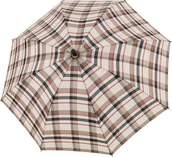 Parasole - Parasol automatyczny Fiber Burgund w kratę beżowy - miniaturka - grafika 1