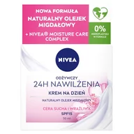 Kremy do twarzy - Nivea 24h Nawilżenia odżywczy krem na dzień SPF15 50 ml - miniaturka - grafika 1