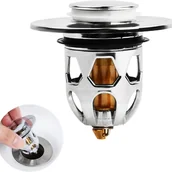 Korki do umywalek - Uniwersalny korek spustowy do wanny, odpływ do zlewu, uniwersalny korek spustowy ze stali nierdzewnej do otworów odpływowych o średnicy 34-40 mm - miniaturka - grafika 1