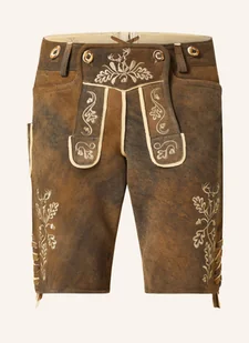 Ostarrichi Spodnie Skórzane W Stylu Ludowym Hirschruf braun - Moda i Uroda OUTLET - miniaturka - grafika 1