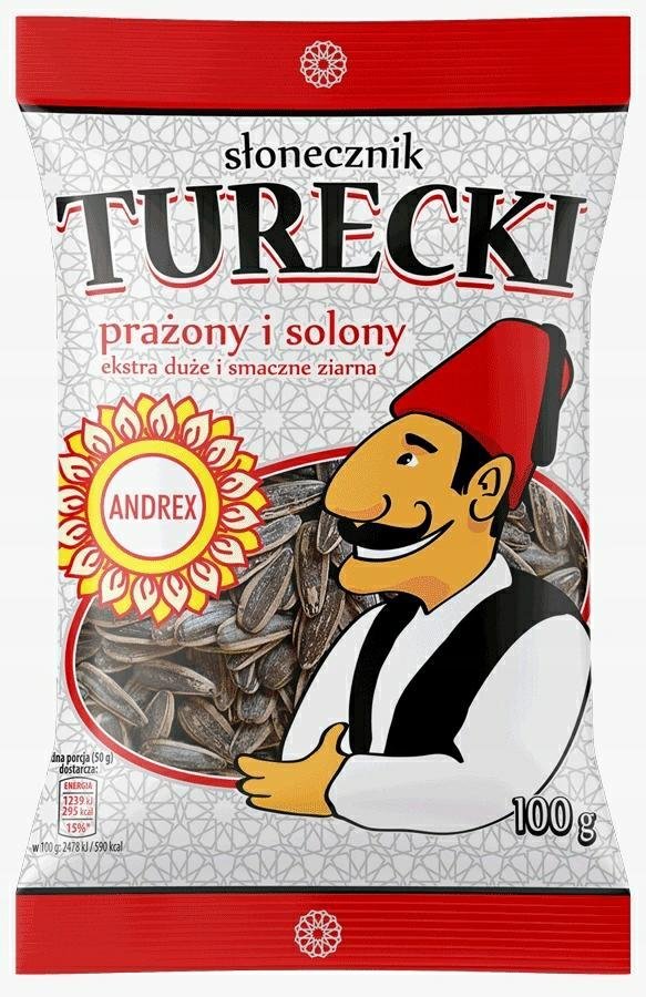 ANDREX SŁONECZNIK PRAŻONY TURECKI 100G SOLONY