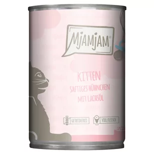 MjAMjAM Kitten, 6 x 400 g  - Soczysty kurczak z olejem z łososia - Mokra karma dla kotów - miniaturka - grafika 1
