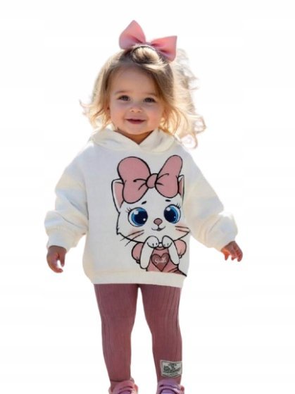 SHEIN KOMPLET DLA DZIEWCZYNKI Z NADRUKIEM WYGODNY BLUZA I LEGGINSY 74 1CB