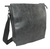 Torby męskie - Skórzana Torba JENNIFER JONES Listonoszka Ze Skórzaną Klapką 4527 CZARNA 32 x 29 x 9 - miniaturka - grafika 1