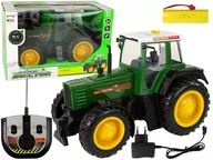 Zabawki zdalnie sterowane - TRAKTOR STEROWANY NA PILOTA 2.4G POJAZD RC ZIELONY - miniaturka - grafika 1