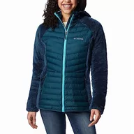 Kurtki damskie - Columbia Damska kurtka puchowa Powder Lite Sherpa Hybrid Full Zip Puffer Jacket Night Wave, L - miniaturka - grafika 1