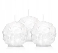 Świece - Świece kule ŚNIEŻYNKA 7cm świeczki kule 3szt BIAŁE - miniaturka - grafika 1