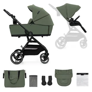 Kinderkraft YOXI Wózek wielofunkcyjny zestaw 2w1 Mystic Green - Wózki dziecięce - miniaturka - grafika 1