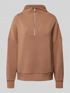 Bluzy damskie - Bluza o kroju oversized z zapinanym kołnierzem - miniaturka - grafika 1