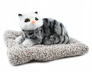 KOT LEŻACY NA PODUSZCE DEKORACJA FIGURKA REALISTYCZNY KOTEK RÓŻNE WZORY - Maskotki i pluszaki - miniaturka - grafika 1