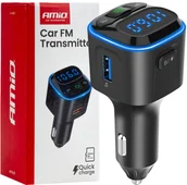 Transmitery FM - Transmiter samochodowy fm microsd 1×usb-a 2×usb-c 12v 24v amio-04651 - miniaturka - grafika 1