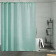 Zasłony - Zasłona prysznicowa 180x180 cm, tkanina poliestrowa, antygrzybiczna, wodoodporna, zmywalna, do łazienki i prysznica, miętowa zieleń - miniaturka - grafika 1