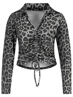 Bluzki damskie - Sublevel Bluzka w kolorze szaro-czarnym - miniaturka - grafika 1