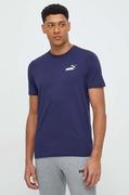Koszulki męskie - Puma t-shirt bawełniany kolor granatowy - miniaturka - grafika 1