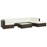 Meble ogrodowe - vidaXL 8 częściowy zestaw wypoczynkowy do ogrodu poduszki rattan PE brąz 44609 44609 - miniaturka - grafika 1