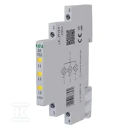 Inne akcesoria elektryczne - Lampka kontrolna zasilania LK-703Y 1/3S 3X230V 3xLED żółta - miniaturka - grafika 1