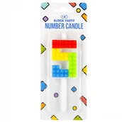 Urodziny dziecka - L&H Świeczka urodzinowa klocki Cyfra 5 - miniaturka - grafika 1