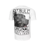 Koszulki sportowe męskie - Pit Bull T-shirt Koszulka Origin White - miniaturka - grafika 1