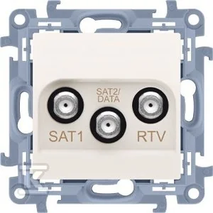 Kontakt Simon KONTAKT_SIMON Gniazdo antenowe RTV-SAT-SAT SIMON 10 Kremowy CASK2F.01/41 - Gniazdka elektryczne - miniaturka - grafika 1