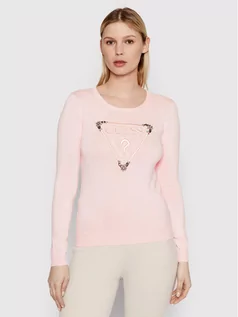 Swetry damskie - Guess Sweter W2GR21 Z2NQ0 Różowy Regular Fit - grafika 1