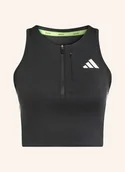 Koszulki i topy damskie - Adidas Krótki Top Adizero Running Gel Pocket schwarz - miniaturka - grafika 1