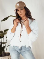 Kurtki damskie - Kurtka damska jeansowa oversize MOLI biała Dstreet TY4131-S/M - miniaturka - grafika 1
