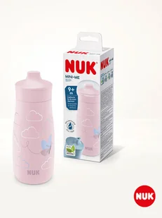 NUK Bidon "Mini-Me Sip Cup Butterfly" w kolorze jasnoróżowym - 300 ml - Sztućce dla dzieci - miniaturka - grafika 1