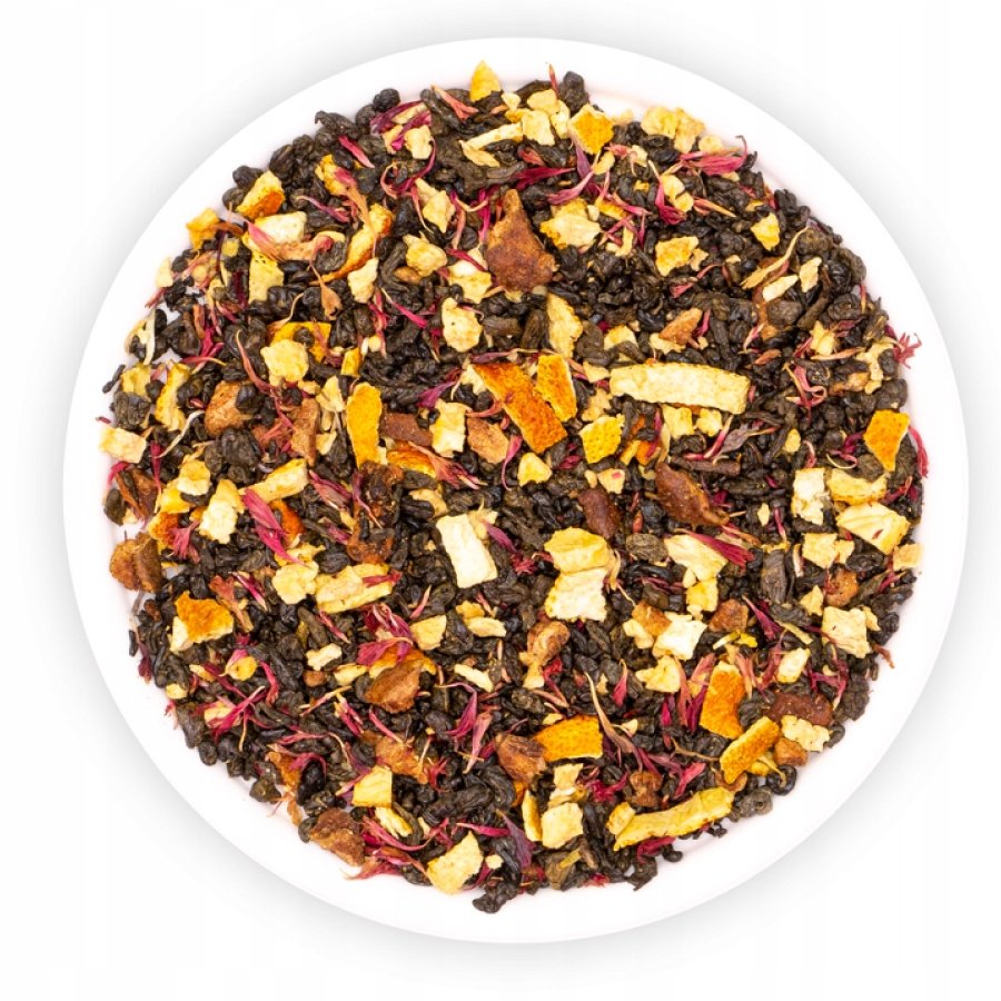 Herbata Zielona Liściasta Gunpowder Gruszka Brzoskwinia Lupo Teaverso 1000G