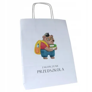 torba papierowa na zakończenie przedszkola 24x10x32cm dla dzieci MISIEK - Akcesoria do pakowania - miniaturka - grafika 1