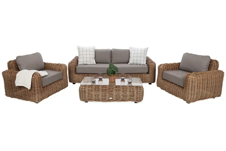 Meble ogrodowe zestaw mebli technorattan Umbria Beige/Taupe Melange 5 osób