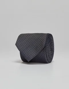 Krawat seta&cottone 52 granatowy - Krawaty i muchy męskie - miniaturka - grafika 1