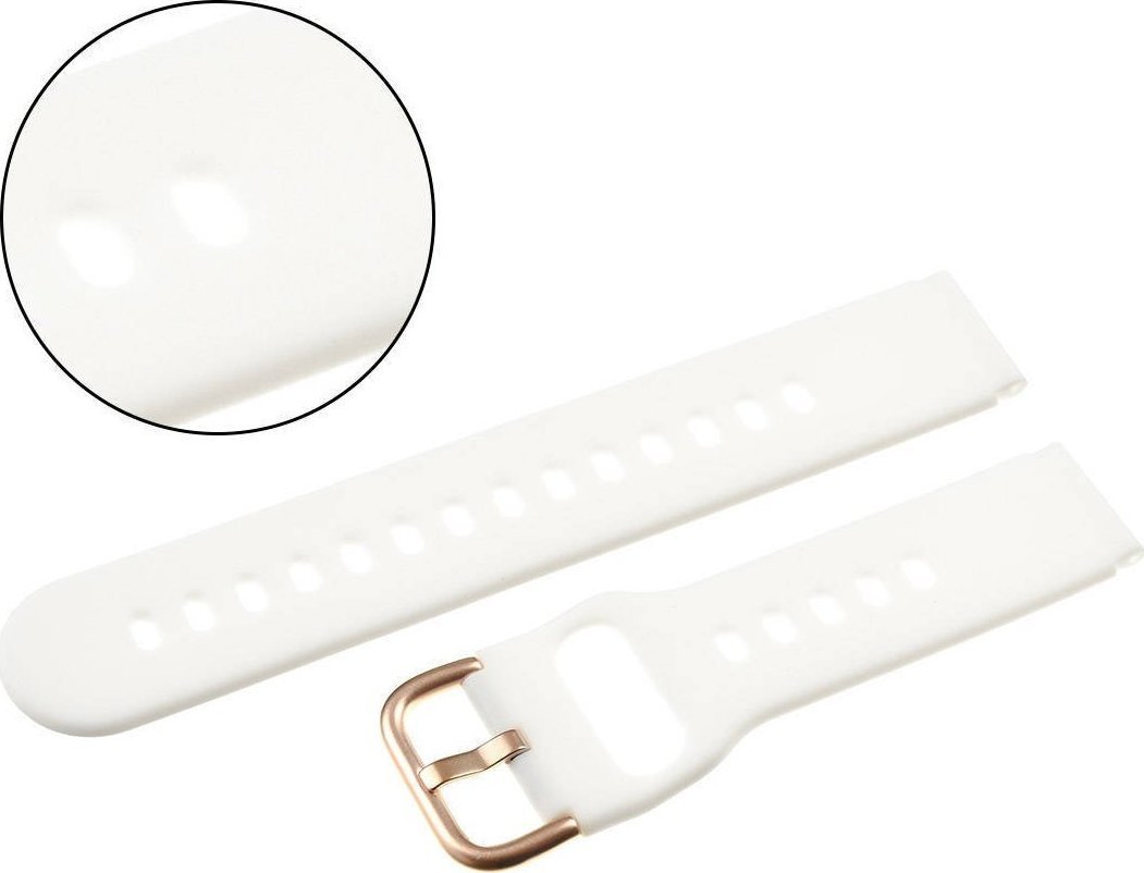 AlleTime Pasek uniwersalny 18 mm silikonowy biały rosegold zapinka + teleskopy