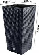 Donice - Prosperplast Doniczka RATO wysoka DRTS170 z wkładem Antracyt - miniaturka - grafika 1