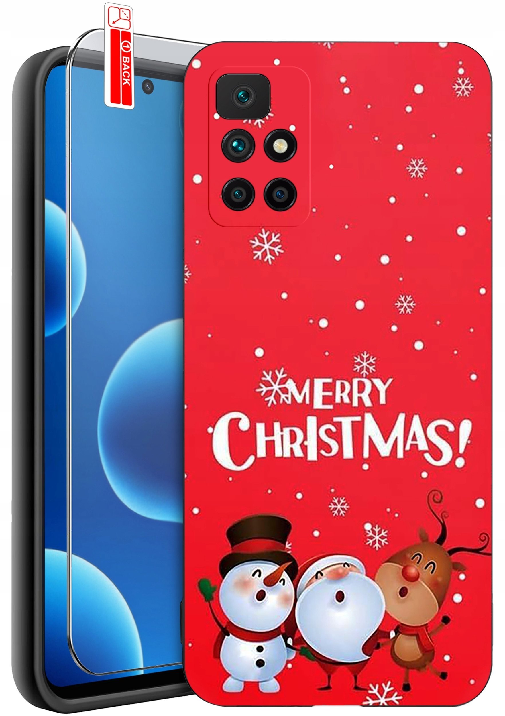 krainaGSM Etui Do Xiaomi Redmi 10 Wzory Silikonowe Matt Case + Szkło 9H