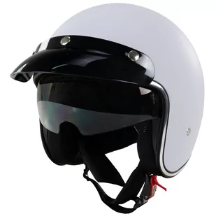 Kask na skuter motocyklowy otwarty z daszkiem BB 588 -przyciemniona blenda L biały mat - Kaski motocyklowe - miniaturka - grafika 1