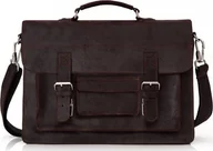 Teczki i aktówki - Solome CZEKOLADOWA SKÓRZANA TORBA LISTONOSZKA NA RAMIĘ SOLOME LAGO - miniaturka - grafika 1