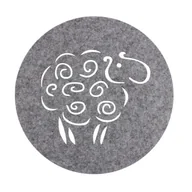 Obrusy i serwetki - Podkładka filcowa BARANEK Ø30 cm szara - miniaturka - grafika 1