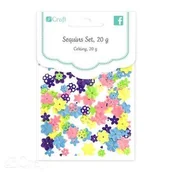 Scrapbooking - Kolorowe cekiny KWIATKI 20 g - rękodzieło - miniaturka - grafika 1