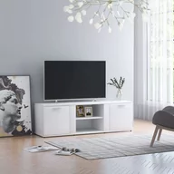 Szafki RTV - vidaXL Szafka pod TV biała 120x34x37 cm płyta wiórowa 801161 - miniaturka - grafika 1