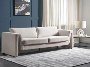Sofa welurowa jasnobeżowa MAUNU - Sofy i kanapy - miniaturka - grafika 3