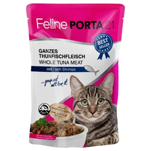 Porta 21 Zestaw Feline w saszetkach 12 x 100 g - Tuńczyk z krewetkami - Mokra karma dla kotów - miniaturka - grafika 4
