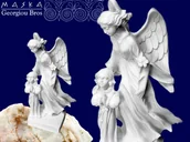 Figurki dekoracyjne - Anioł Stróż z dzieckiem -alabaster grecki - miniaturka - grafika 1