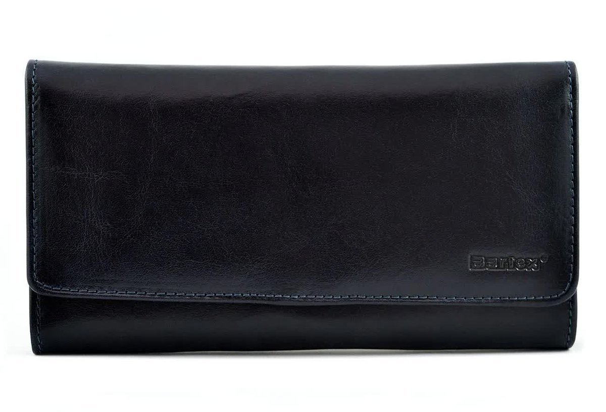BARTEX 10272D skórzany portfel damski granatowy