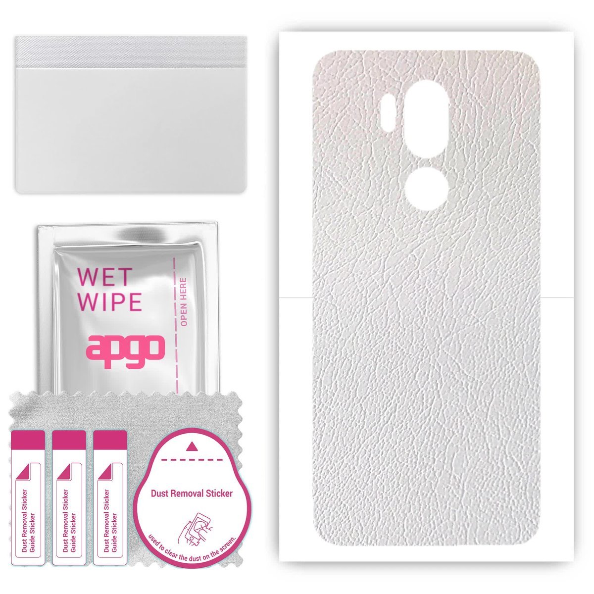 Folia naklejka skórka strukturalna na TYŁ do LG G7 ThinQ - Skóra Biała - apgo SKINS