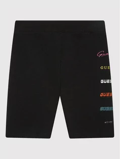 Spodnie i spodenki dla dziewczynek - Guess Szorty sportowe J2RD09 KASI1 Czarny Slim Fit - grafika 1