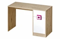 Biurka - Biurko CAMBI biały/jasny dąb/różowy / 120x78x50 / płyta wiórowa - miniaturka - grafika 1