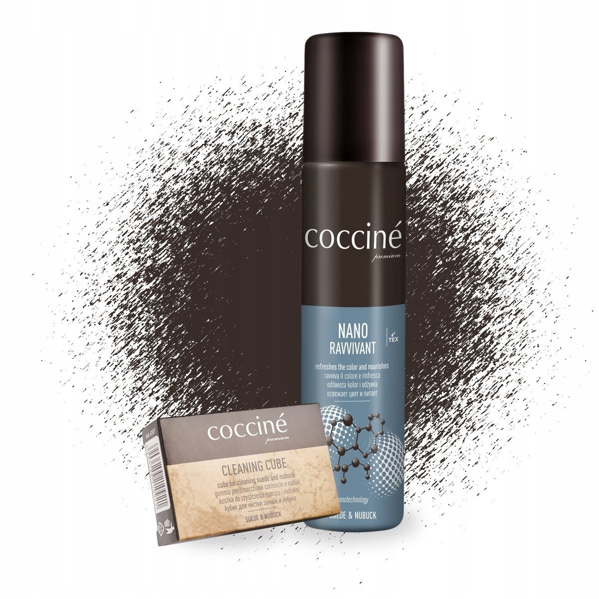 Renowator Koloru Brązowy do Butów i Gumka do Zamszu Coccine Zestaw 2w1