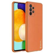 Etui i futerały do telefonów - Dux Ducis Yolo eleganckie etui pokrowiec ze skóry ekologicznej Samsung Galaxy A52s 5G / A52 5G / A52 4G / A52s pomarańczowy - miniaturka - grafika 1